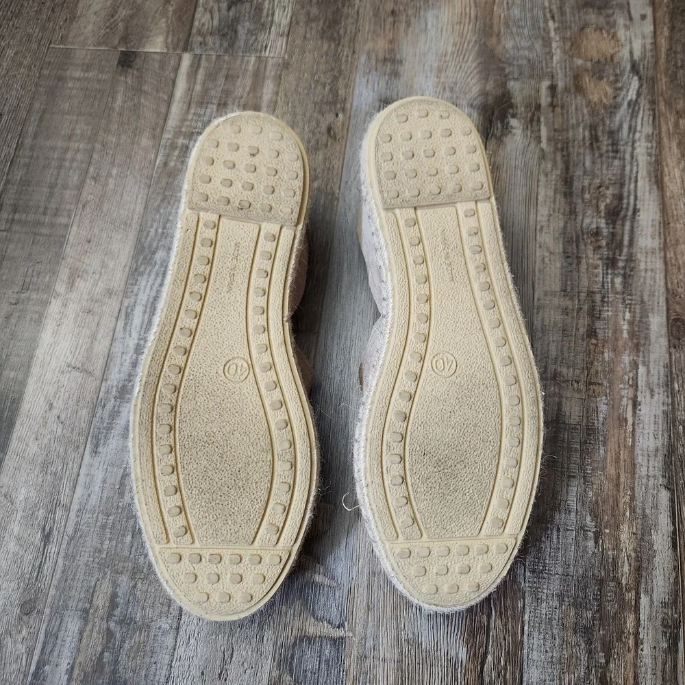 Verbenas Carmen Taupe Suede Espadrille Flats Made in Spain‎ Womens 9 EU 40